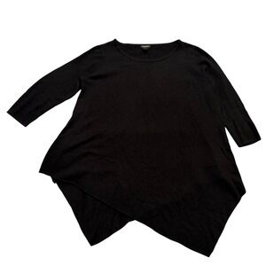 Philosophy Dane Lewis Sweater Womens Small Black Cashmere Asymmetric Lagenlook